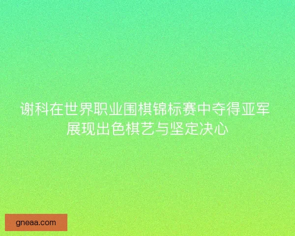 谢科在世界职业围棋锦标赛中夺得亚军 展现出色棋艺与坚定决心 谢科在世界职业围棋锦标赛中夺得亚军 展现出色棋艺与坚定决心