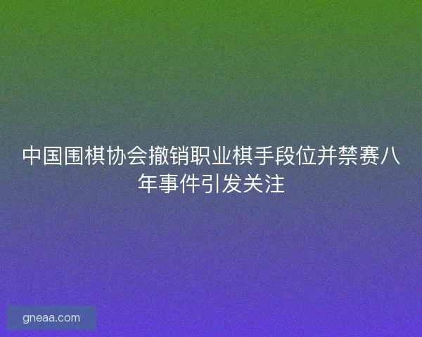 中国围棋协会撤销职业棋手段位并禁赛八年事件引发关注